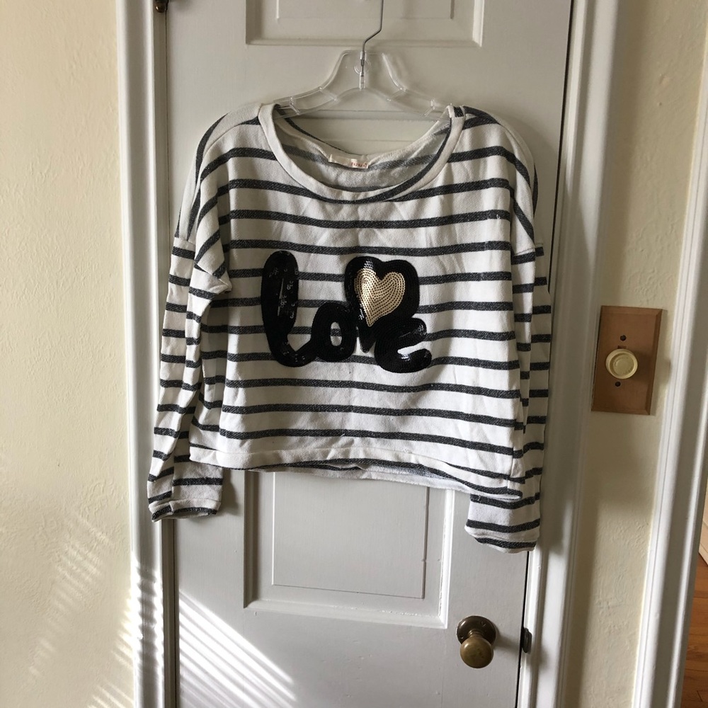 Papaya Cropped Top Sequin Love